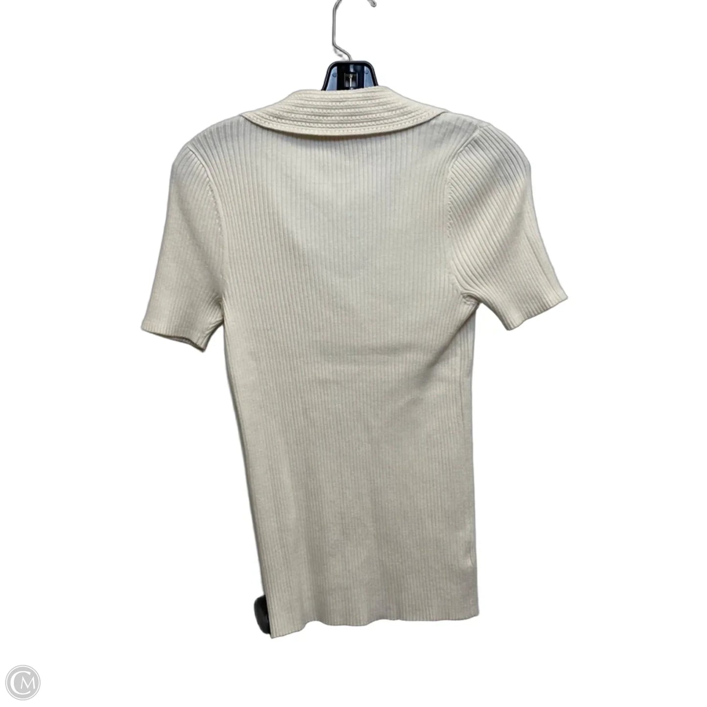 Top Short Sleeve By Loft In Cream, Size: M