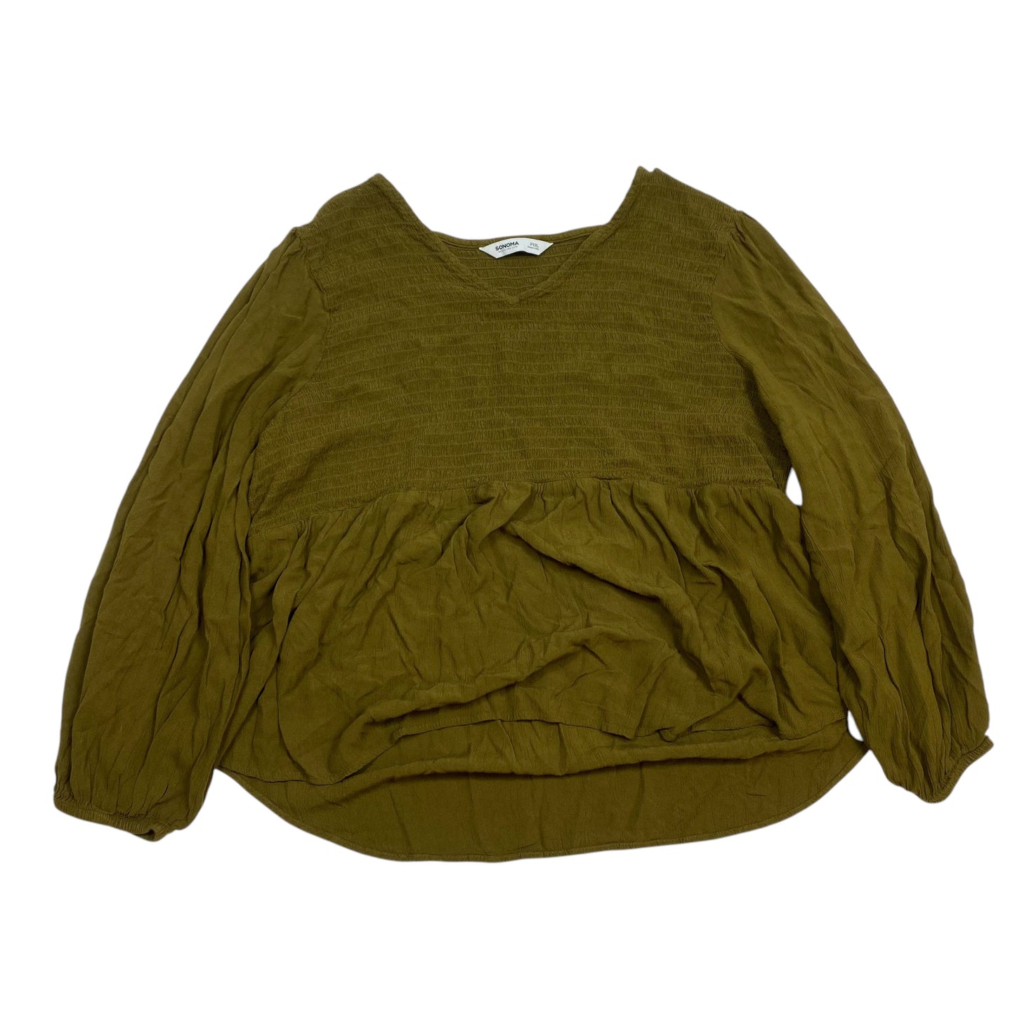 Top Long Sleeve By Sonoma In Green, Size: 1x