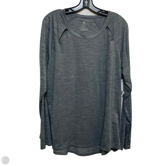 Athletic Top Long Sleeve Crewneck By Lane Bryant In Grey, Size: 2x