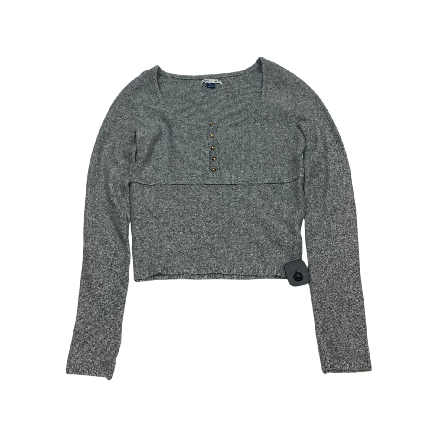 Top Long Sleeve By American Eagle In Grey, Size: M