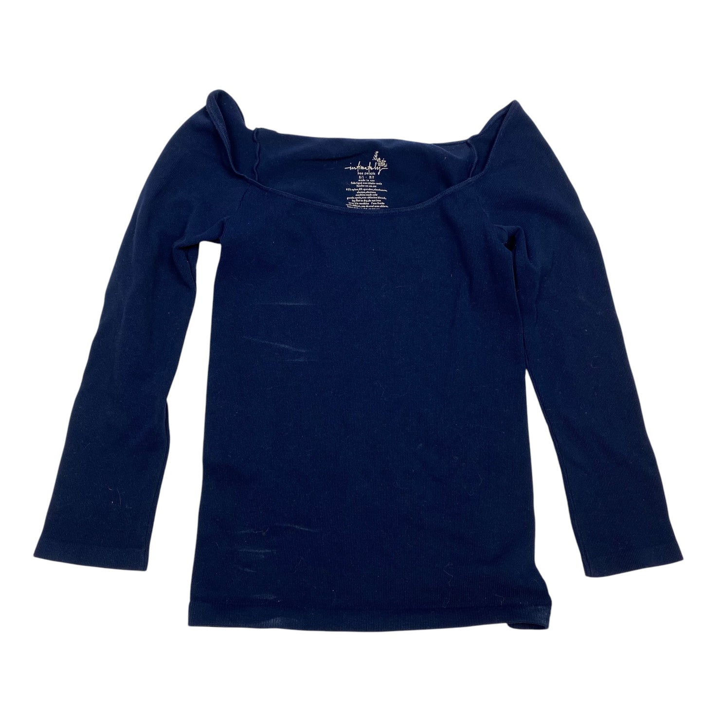 Athletic Top Long Sleeve Crewneck By Free People In Navy, Size: Xs