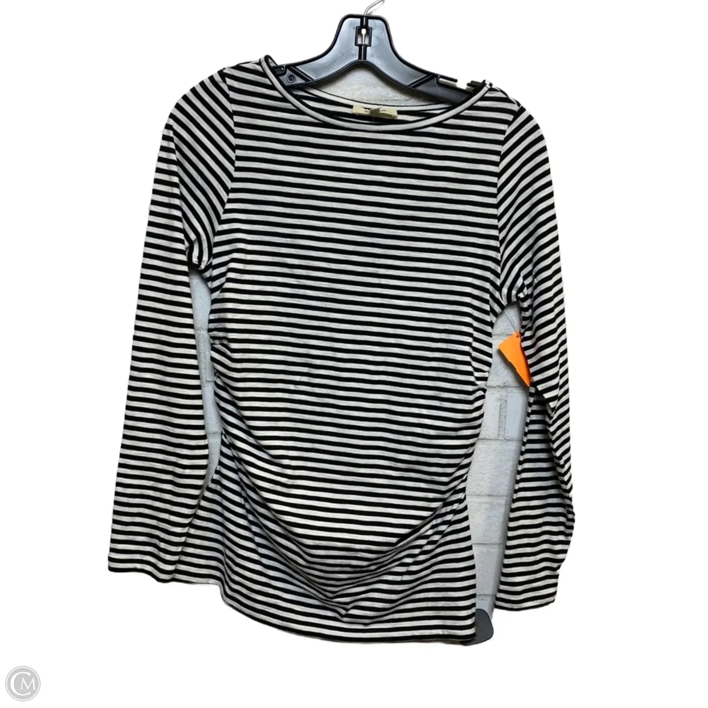 Top Long Sleeve By Madewell In Black & White, Size: S