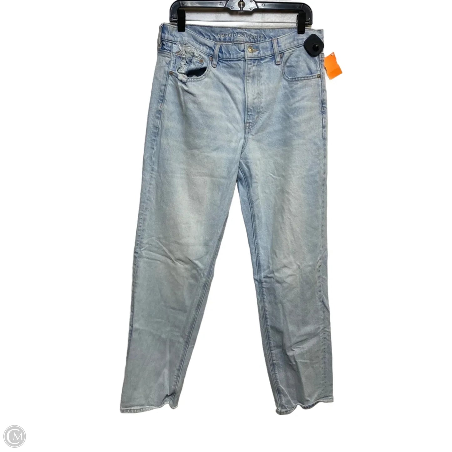 Jeans Straight By American Eagle In Blue Denim, Size: 12