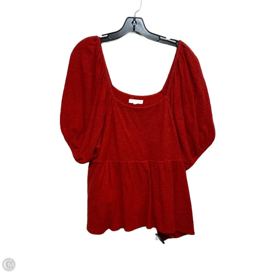Top Short Sleeve By Madewell In Red, Size: Xl