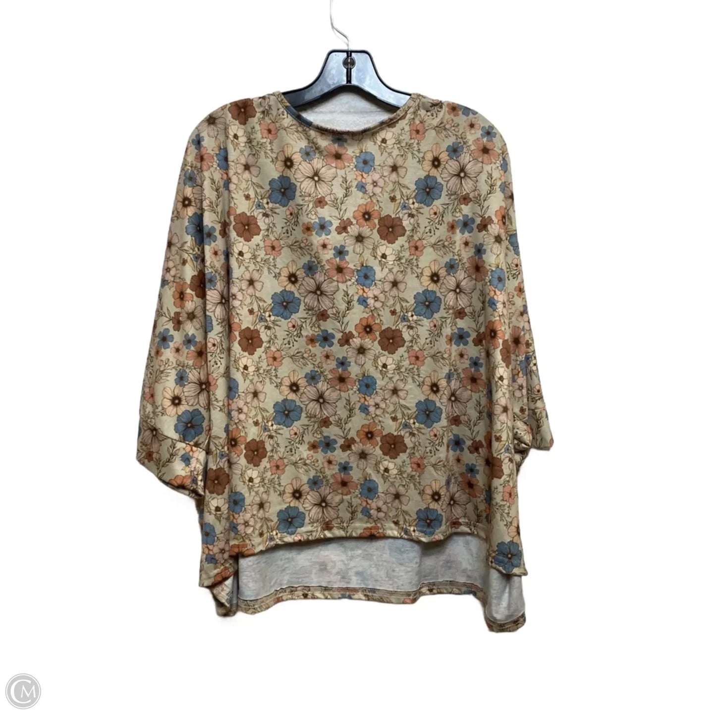 Top Short Sleeve By Emory Rose In Tan, Size: Xl