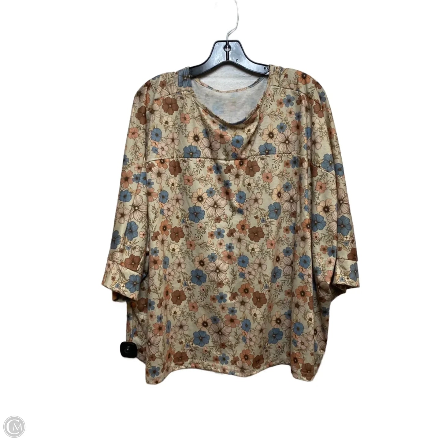 Top Short Sleeve By Emory Rose In Tan, Size: Xl