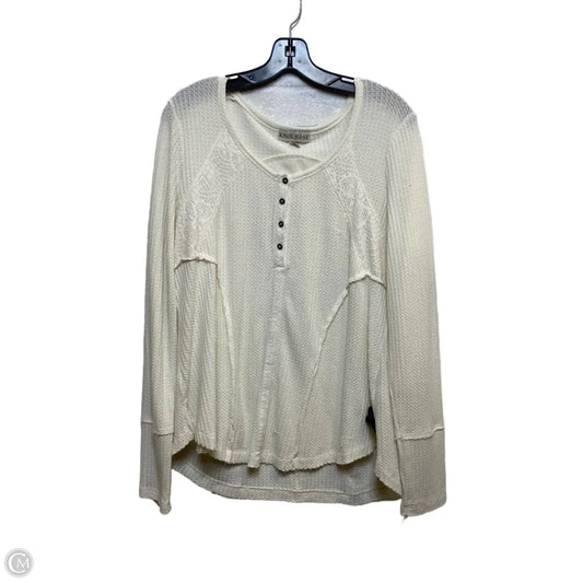 Top Long Sleeve By Knox Rose In Cream, Size: 1x