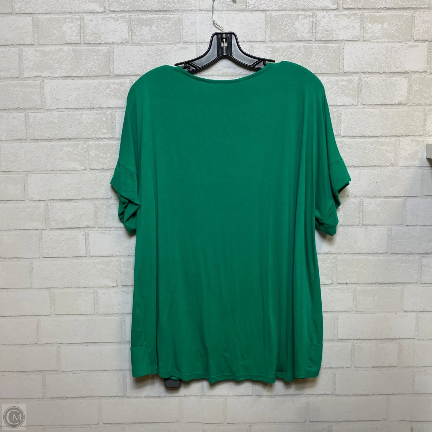 Top Short Sleeve By Zenana In Green, Size: 1x