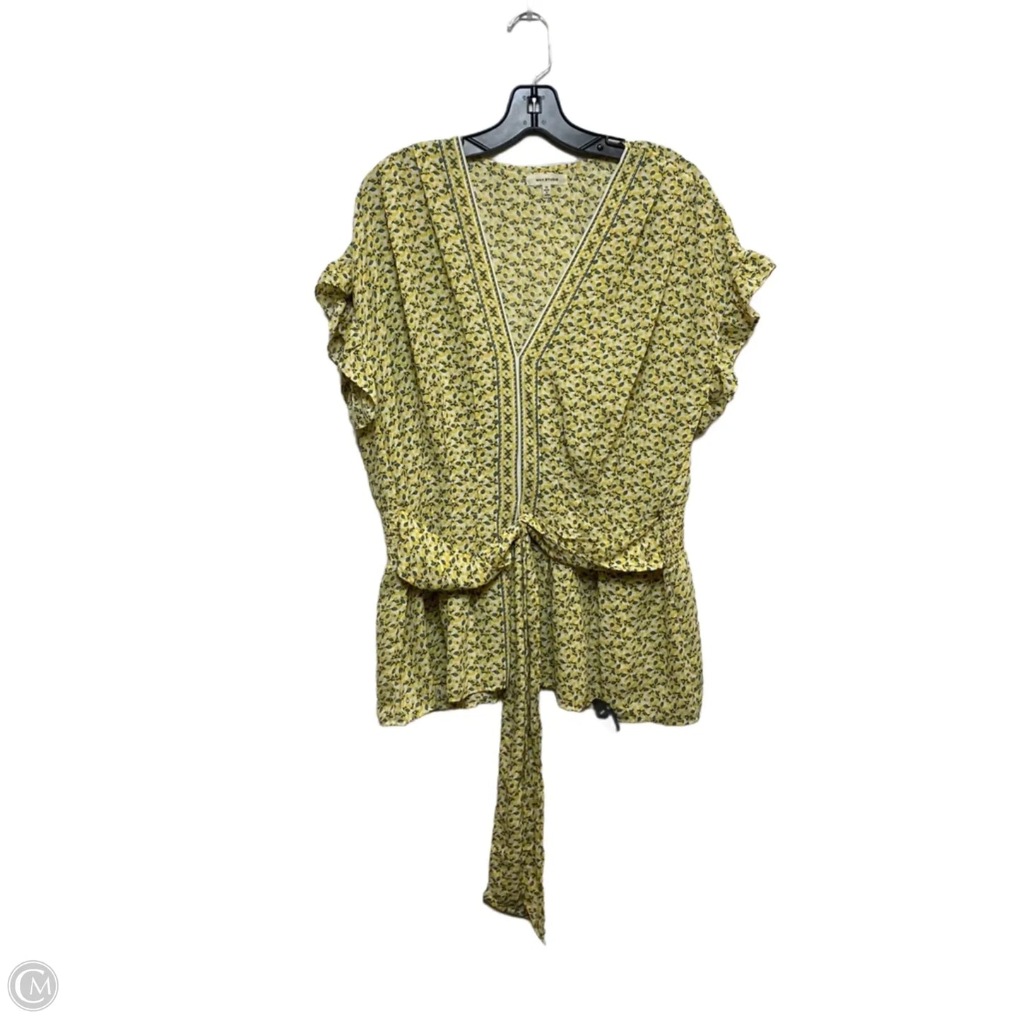 Top Short Sleeve By Max Studio In Yellow, Size: 1x