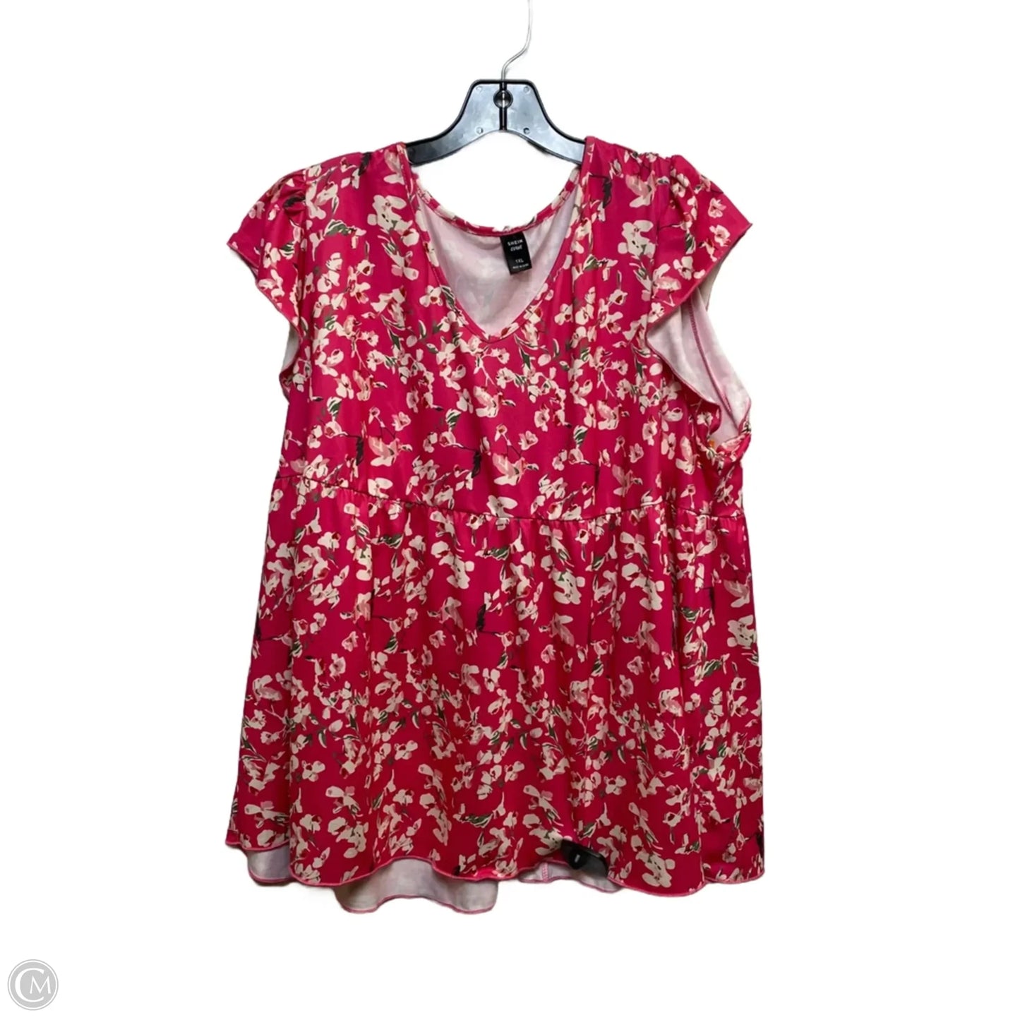 Top Short Sleeve By Shein In Pink, Size: 1x
