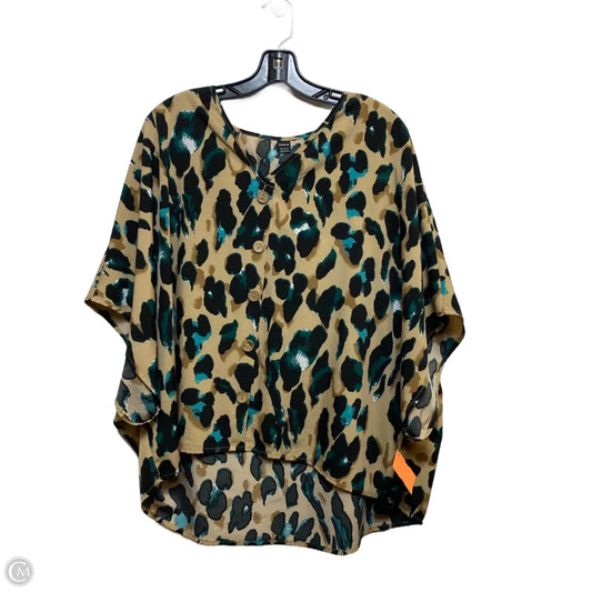 Top Short Sleeve By Shein In Animal Print, Size: Xl
