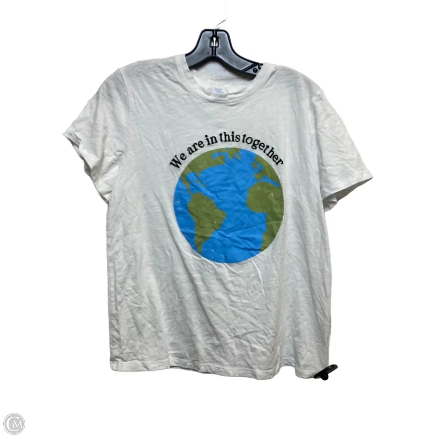 Top Short Sleeve Basic By Time And Tru In White, Size: M