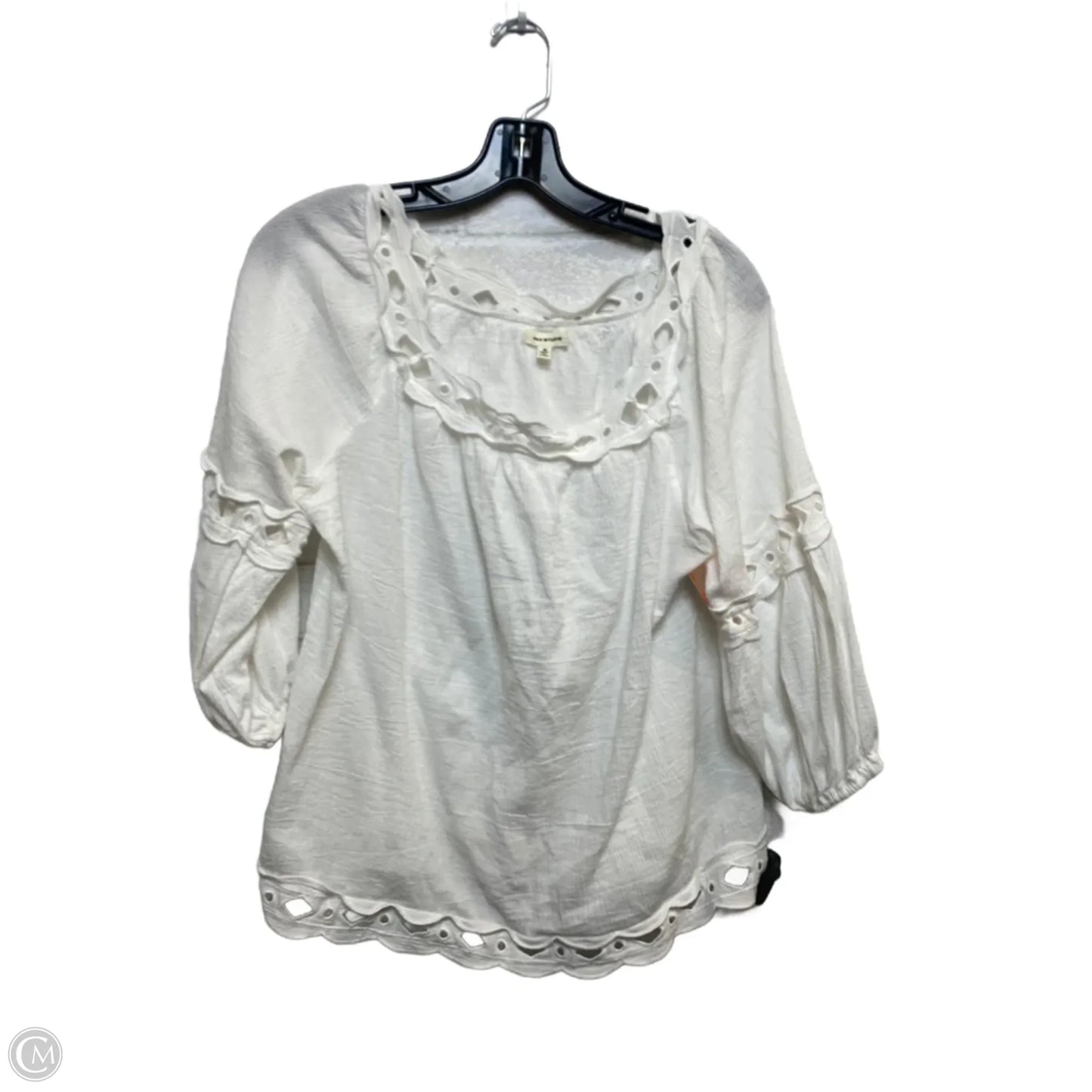 Top 3/4 Sleeve By Max Studio In White, Size: M