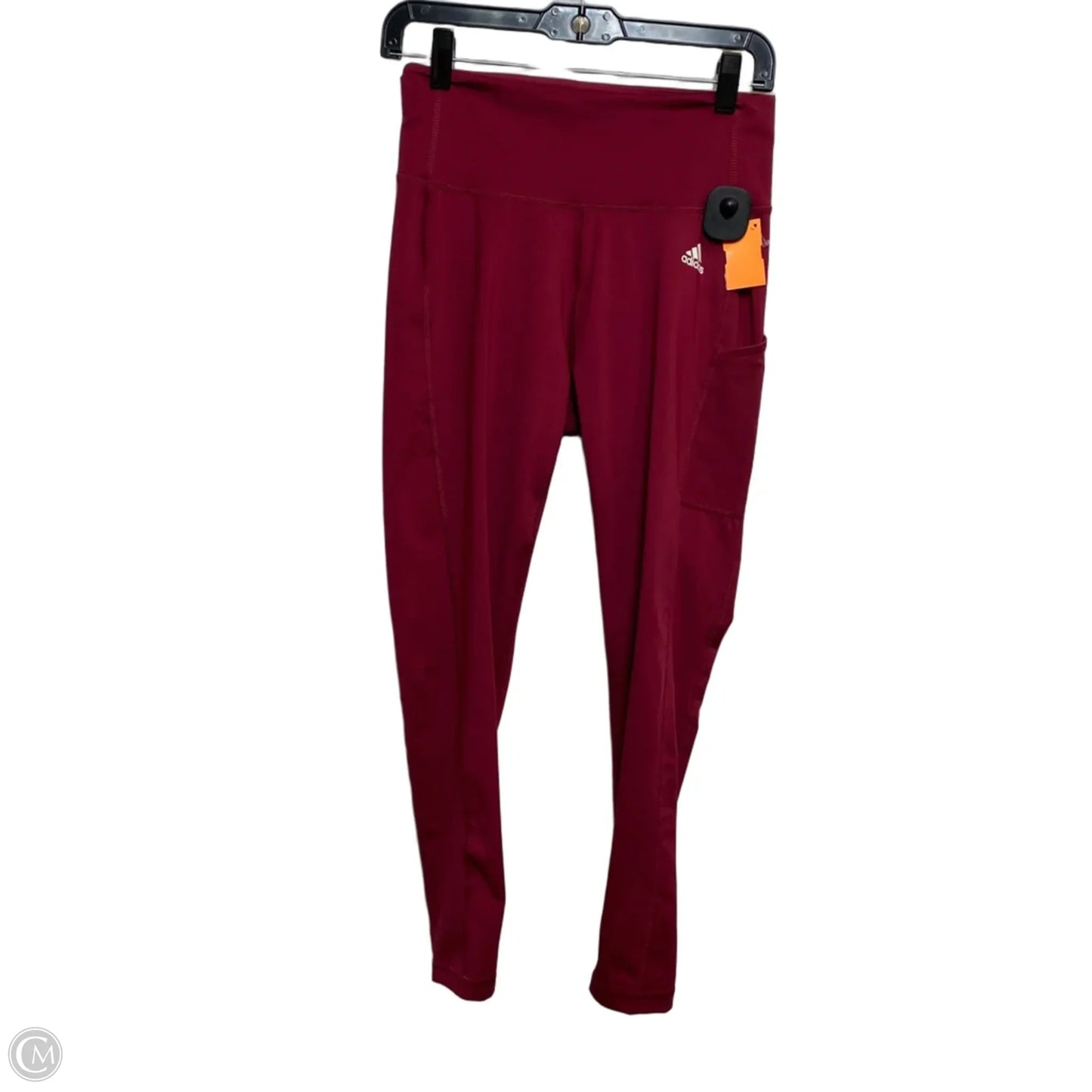 Athletic Leggings By Adidas In Red, Size: M
