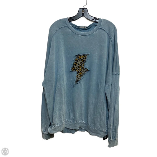 Top Long Sleeve By Easel In Teal, Size: L