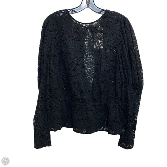 Top Long Sleeve By H&m In Black, Size: Xl