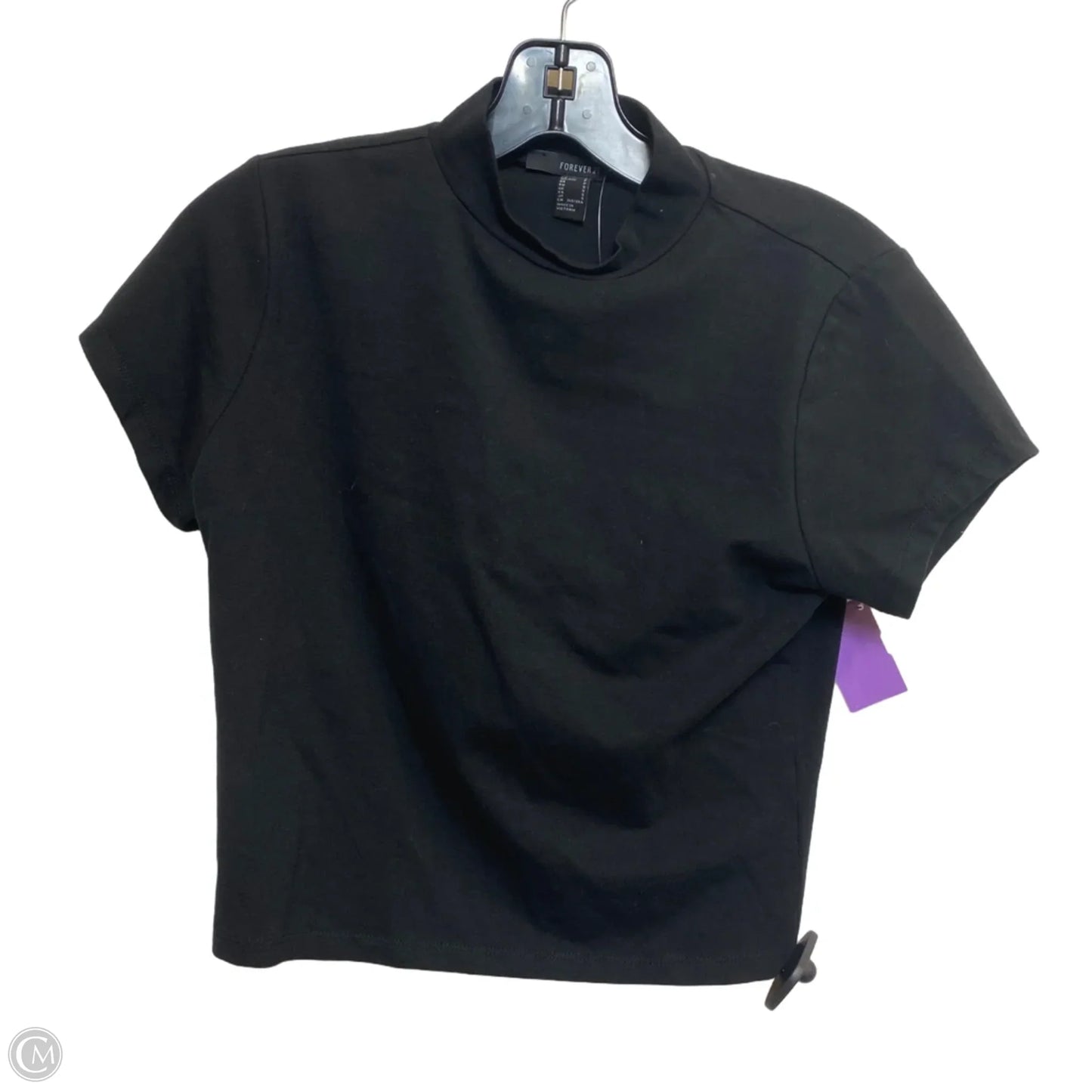 Top Short Sleeve Basic By Forever 21 In Black, Size: S