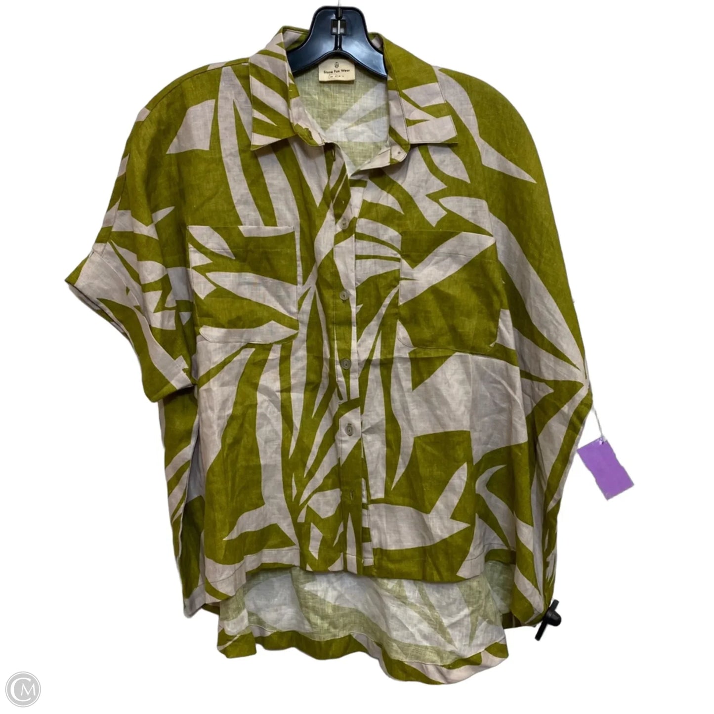 Top Short Sleeve By STONE FOX WEAR In Green & White, Size: Xs