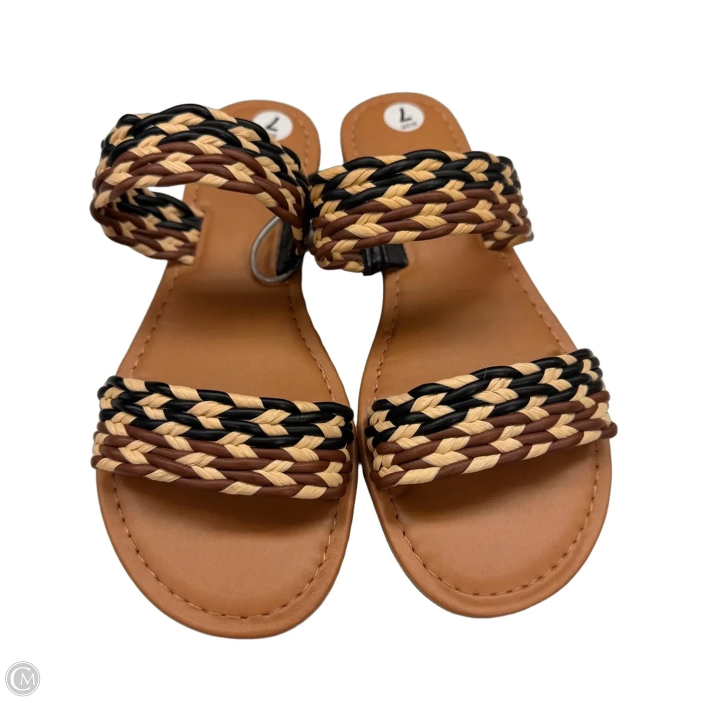 Sandals Flats By Universal Thread In Brown & Green, Size: 7