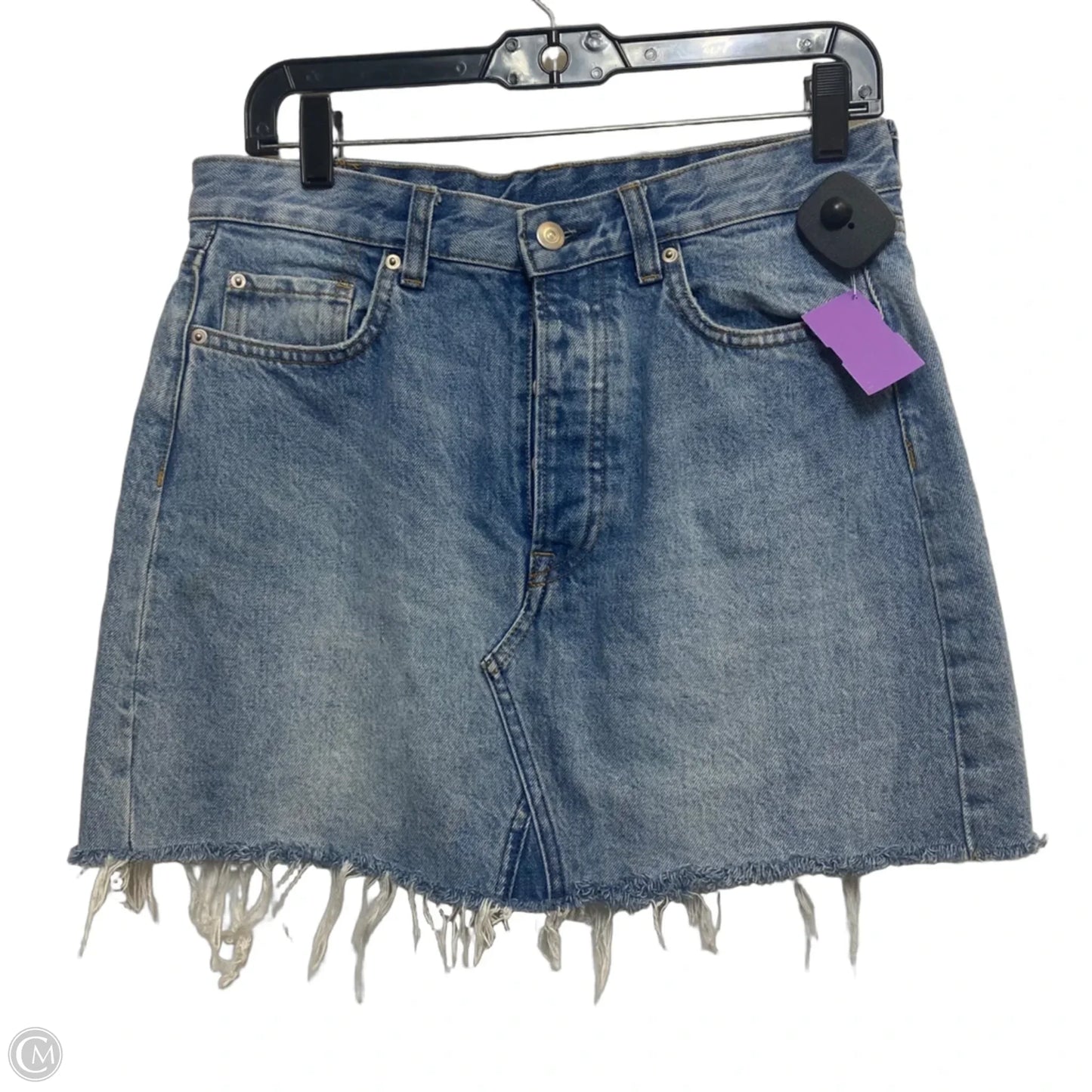 Skirt Mini & Short By H&m In Blue Denim, Size: M