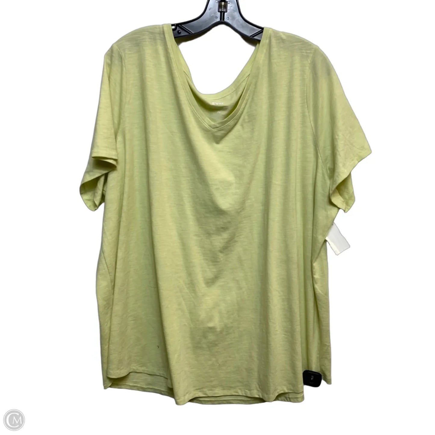 Top Short Sleeve Basic By Evri In Yellow, Size: 2x