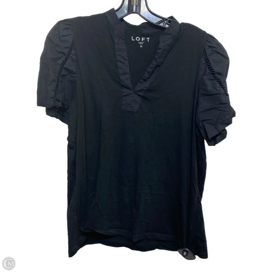 Top Short Sleeve By Loft In Black, Size: M