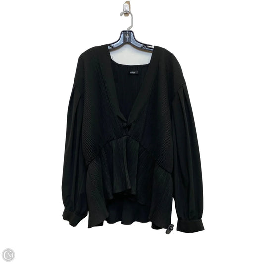 Blouse Long Sleeve By Boohoo Boutique In Black, Size: 3x
