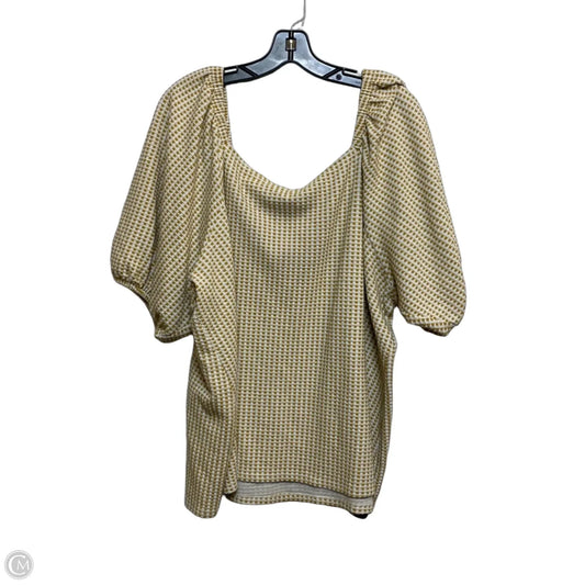 Top Short Sleeve By Ava & Viv In Brown & Cream, Size: 4x