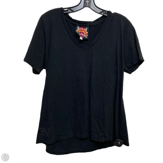 Top Short Sleeve Designer By Johnny Was In Black, Size: M