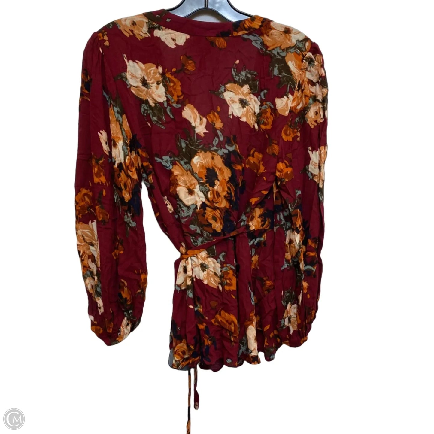Blouse Long Sleeve By Anthropologie In Red, Size: M