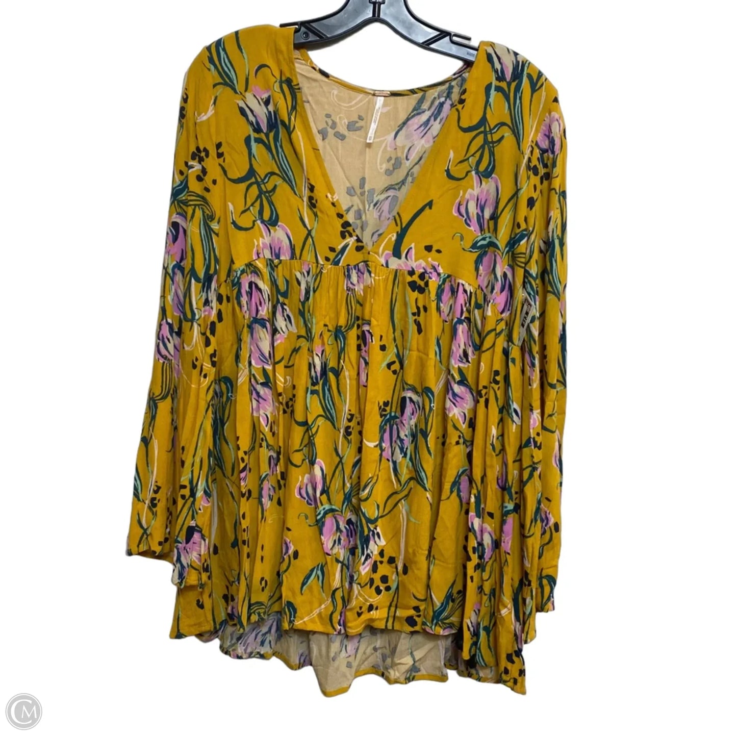 Top Long Sleeve By Free People In Yellow, Size: Xs