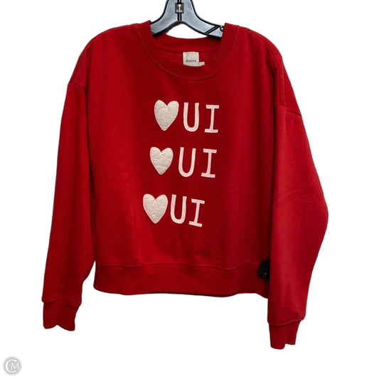 Sweatshirt Collar By Maeve In Red, Size: S