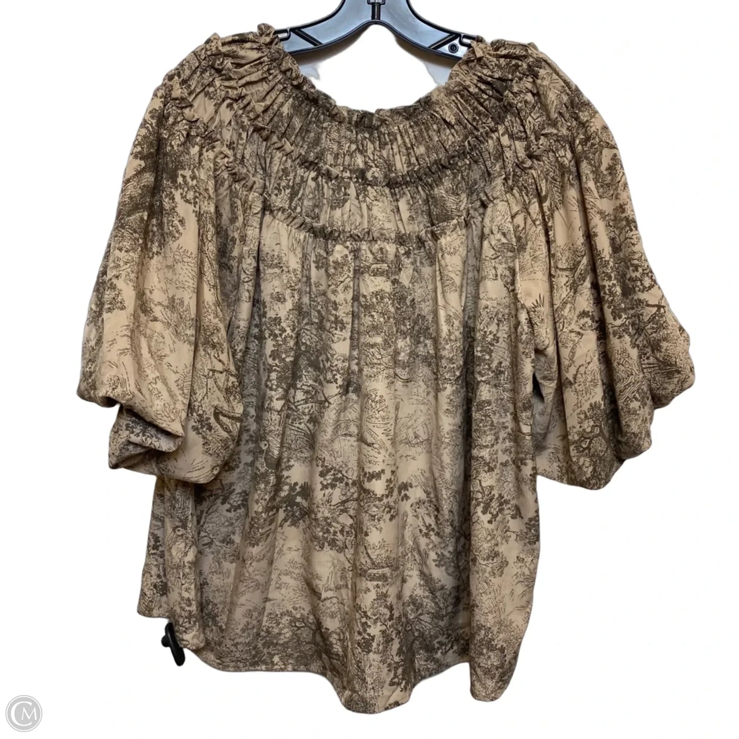 Top Short Sleeve By Entro In Brown, Size: L
