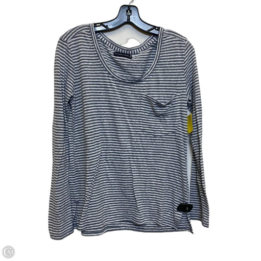 Top Long Sleeve By Abercrombie And Fitch In Grey & White, Size: M