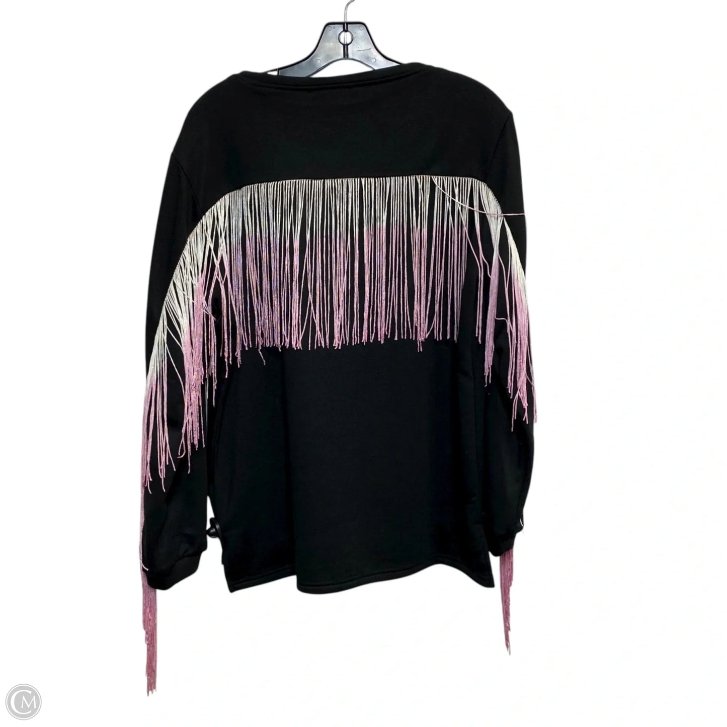Sweatshirt Crewneck By Lovely J In Black, Size: L