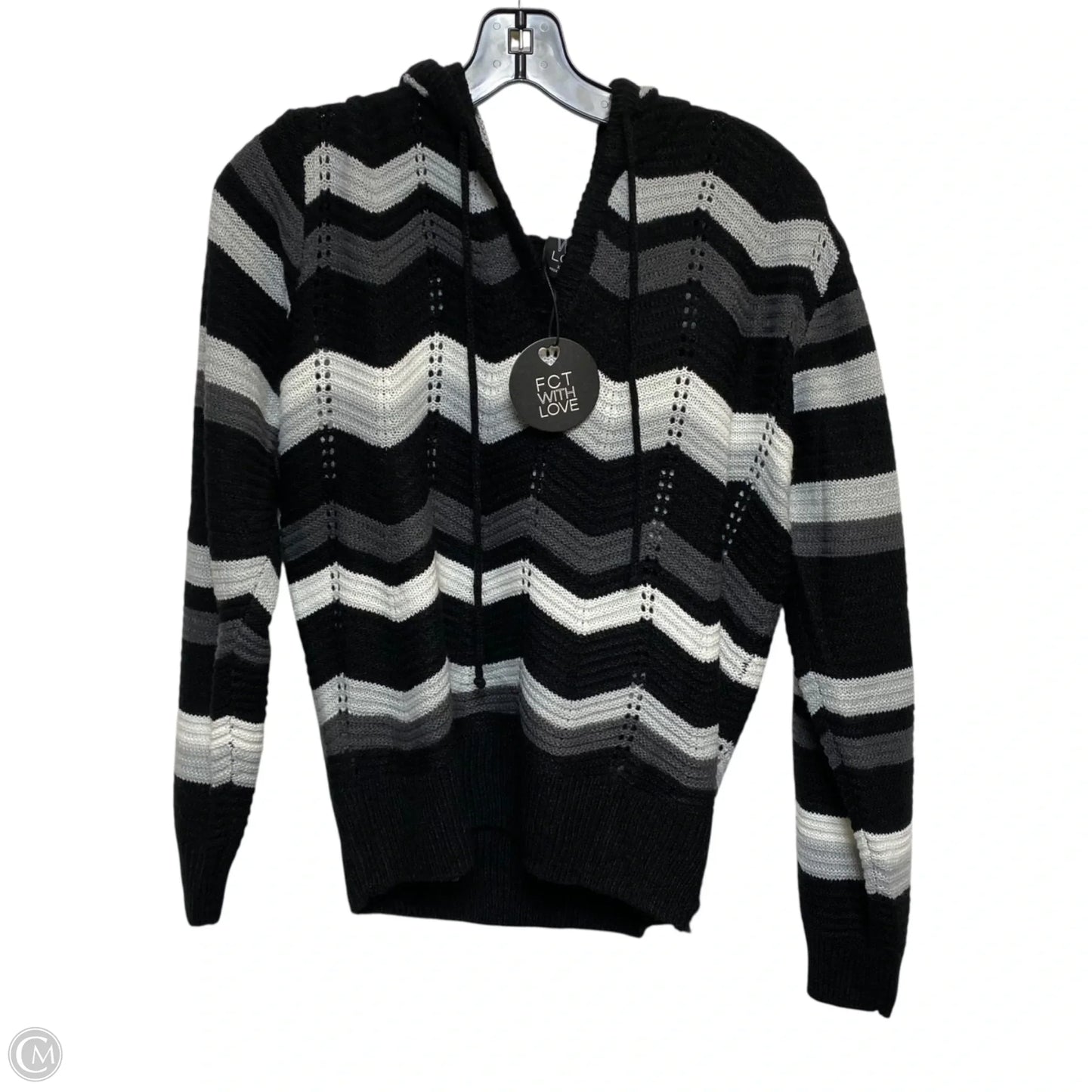 Sweatshirt Hoodie By Fct With Love In Black & White, Size: Xl