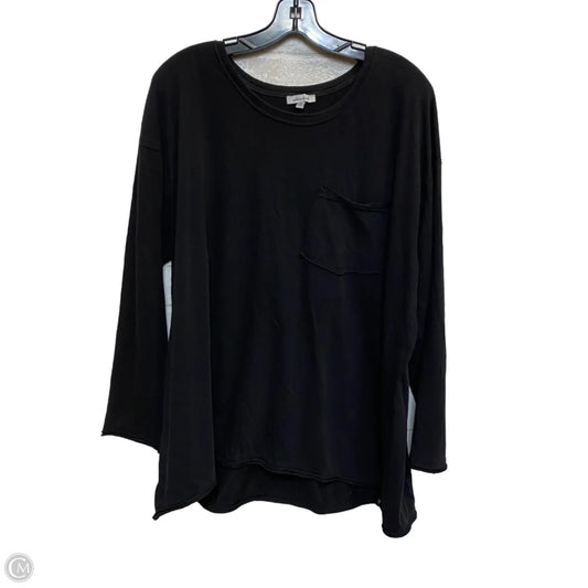 Top Long Sleeve By White Birch In Black, Size: Xl