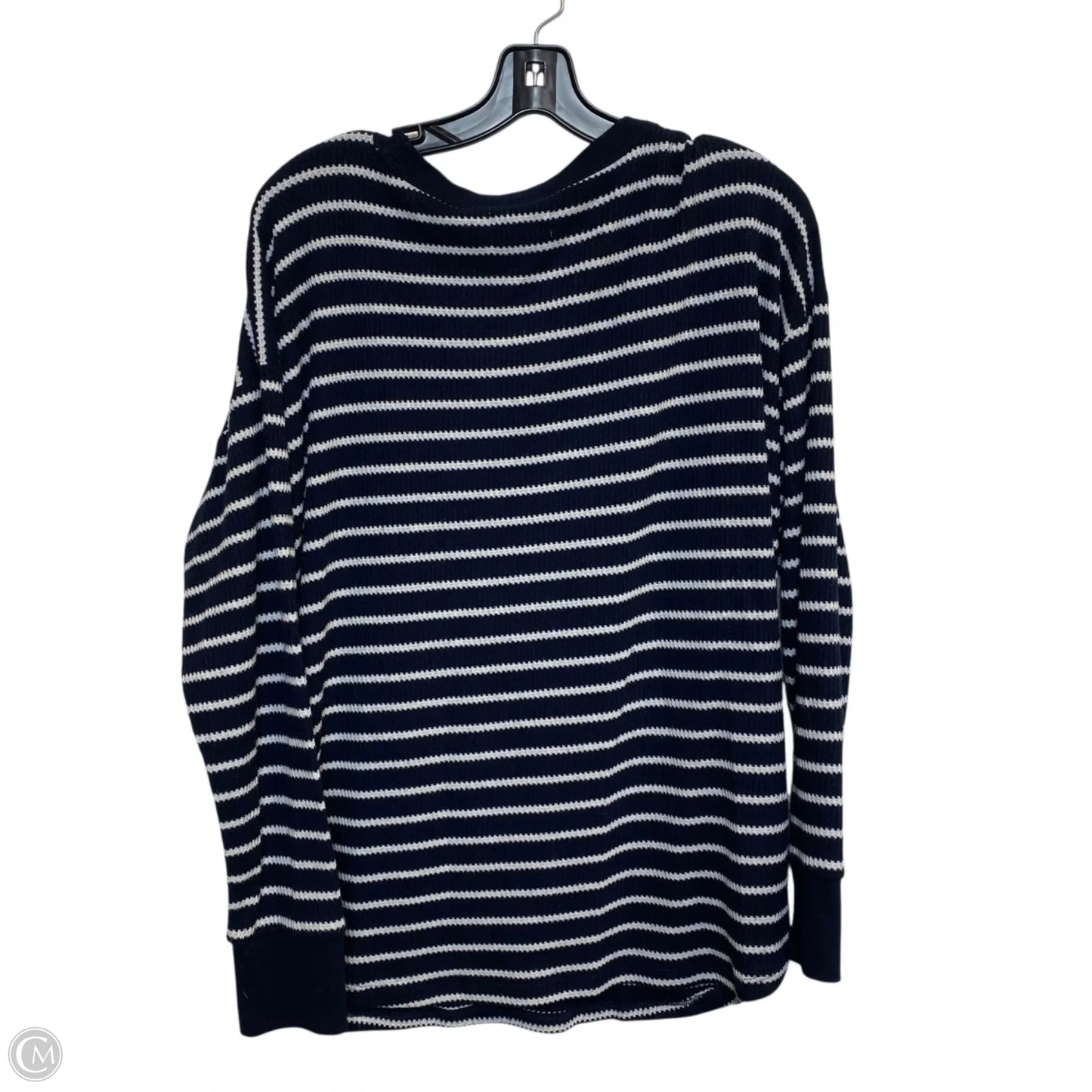 Top Long Sleeve By Lou And Grey In Blue & White, Size: L