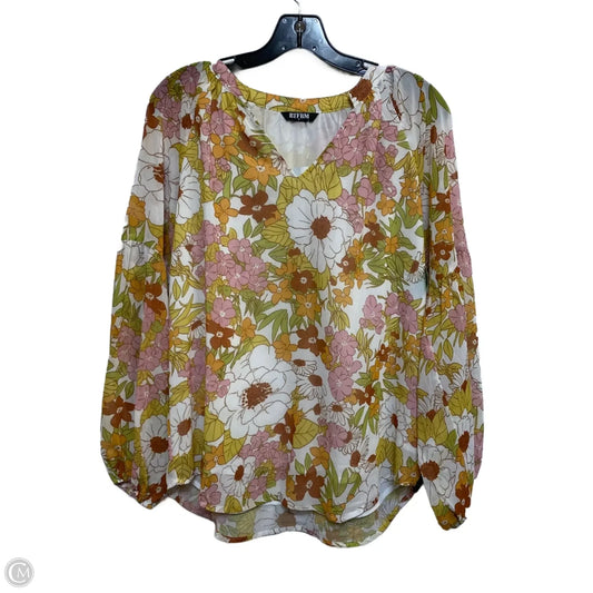 Blouse Long Sleeve By Btfbm In Floral Print, Size: S
