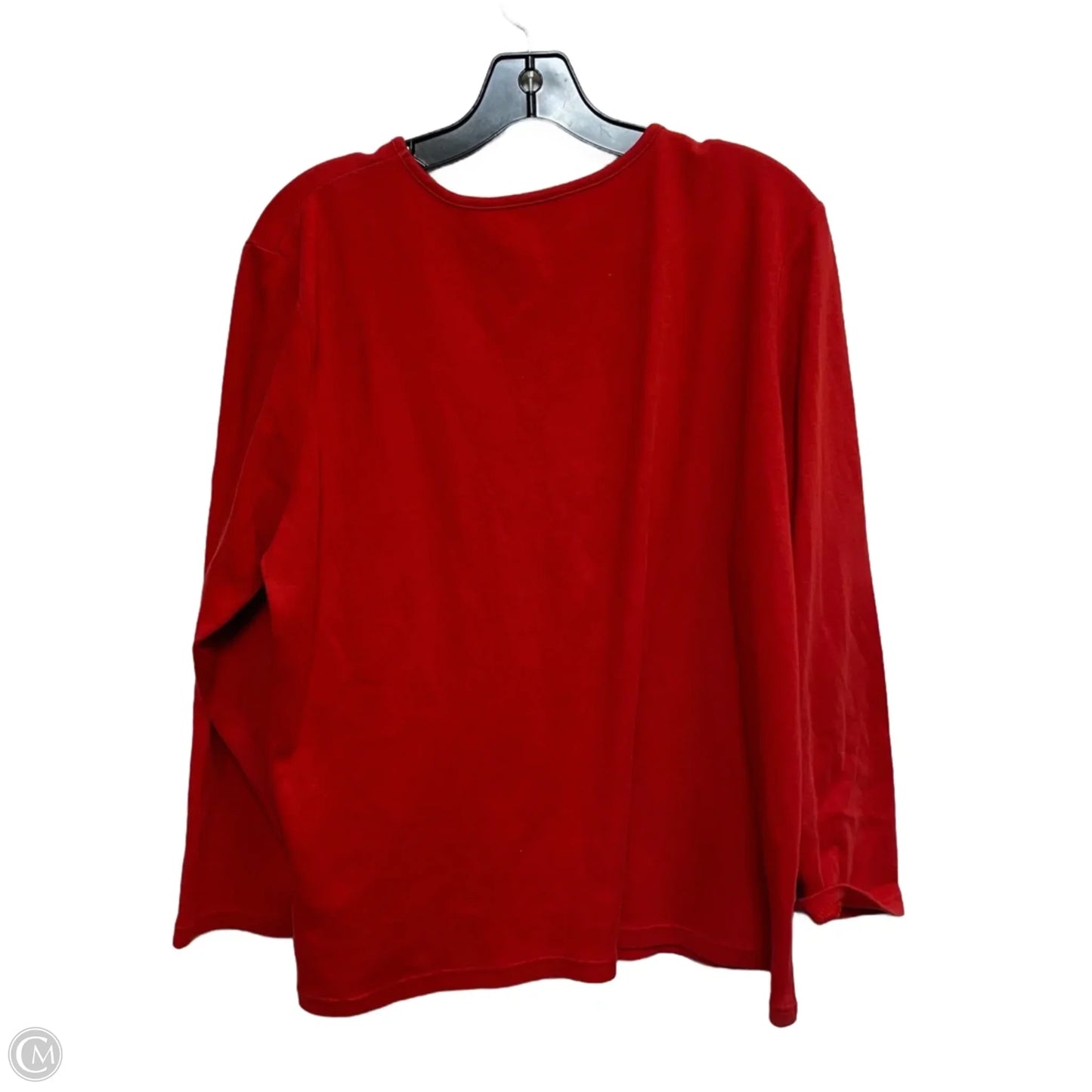 Top 3/4 Sleeve Basic By Liz Claiborne In Red, Size: 1x
