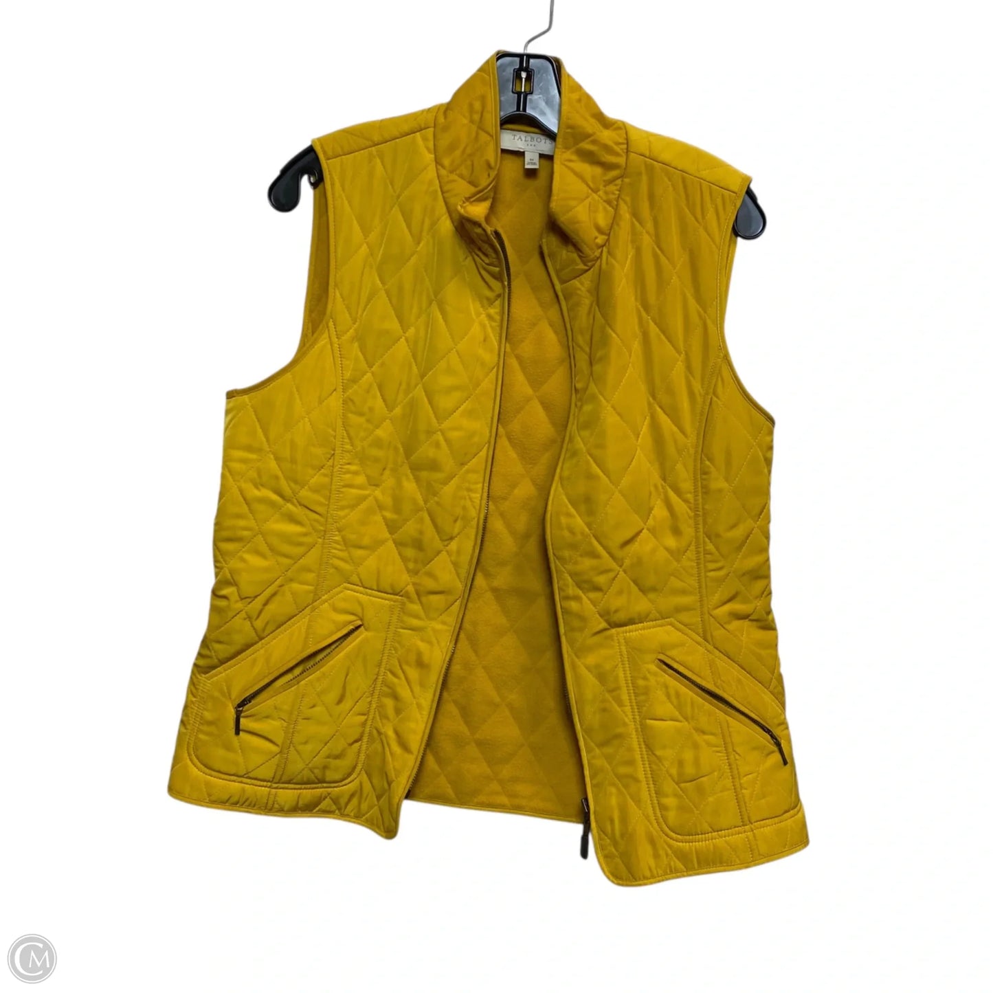 Vest Puffer & Quilted By Talbots In Yellow, Size: M