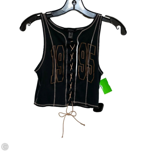 Top Sleeveless By Forever 21 In Black, Size: S