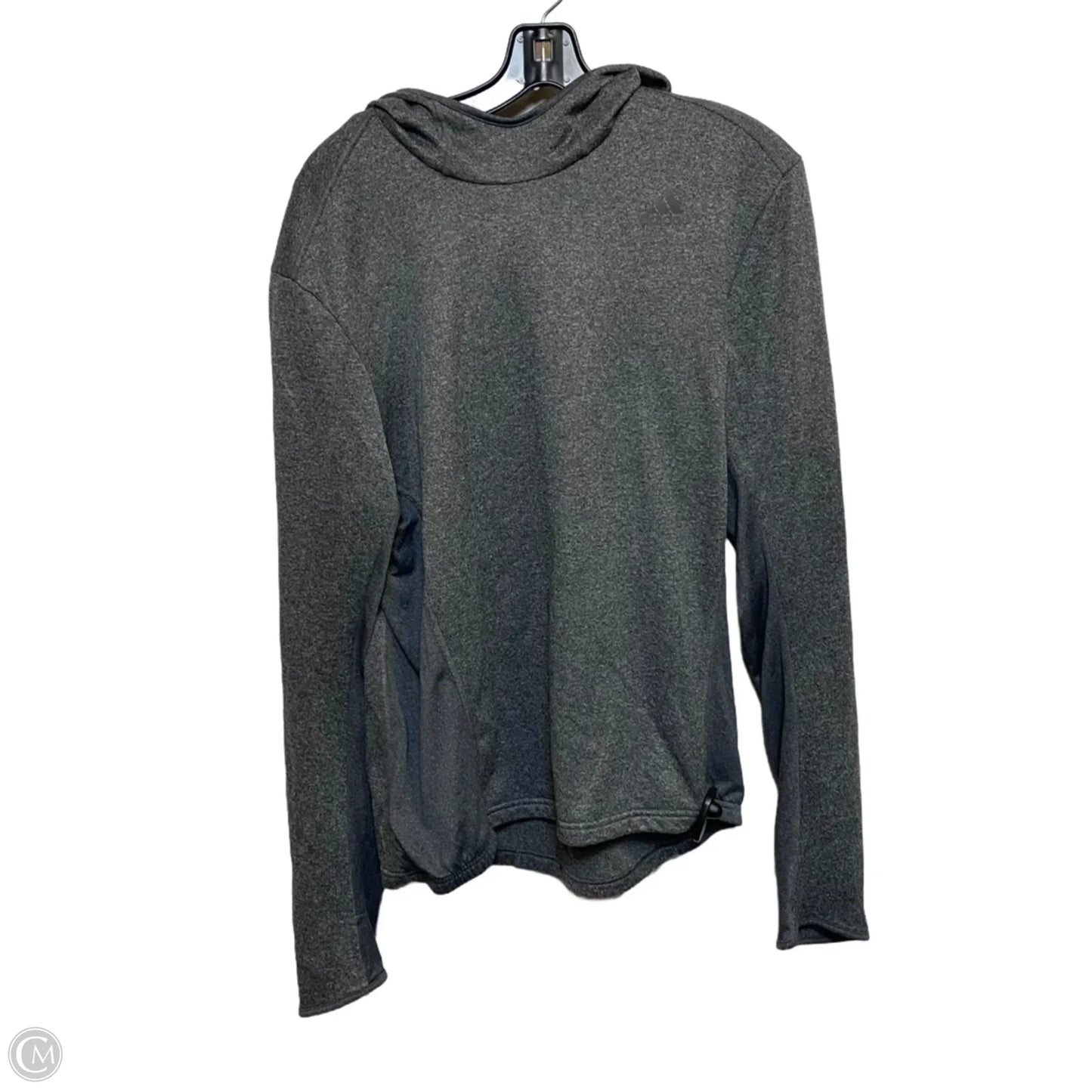 Athletic Sweatshirt Hoodie By Adidas In Grey, Size: M