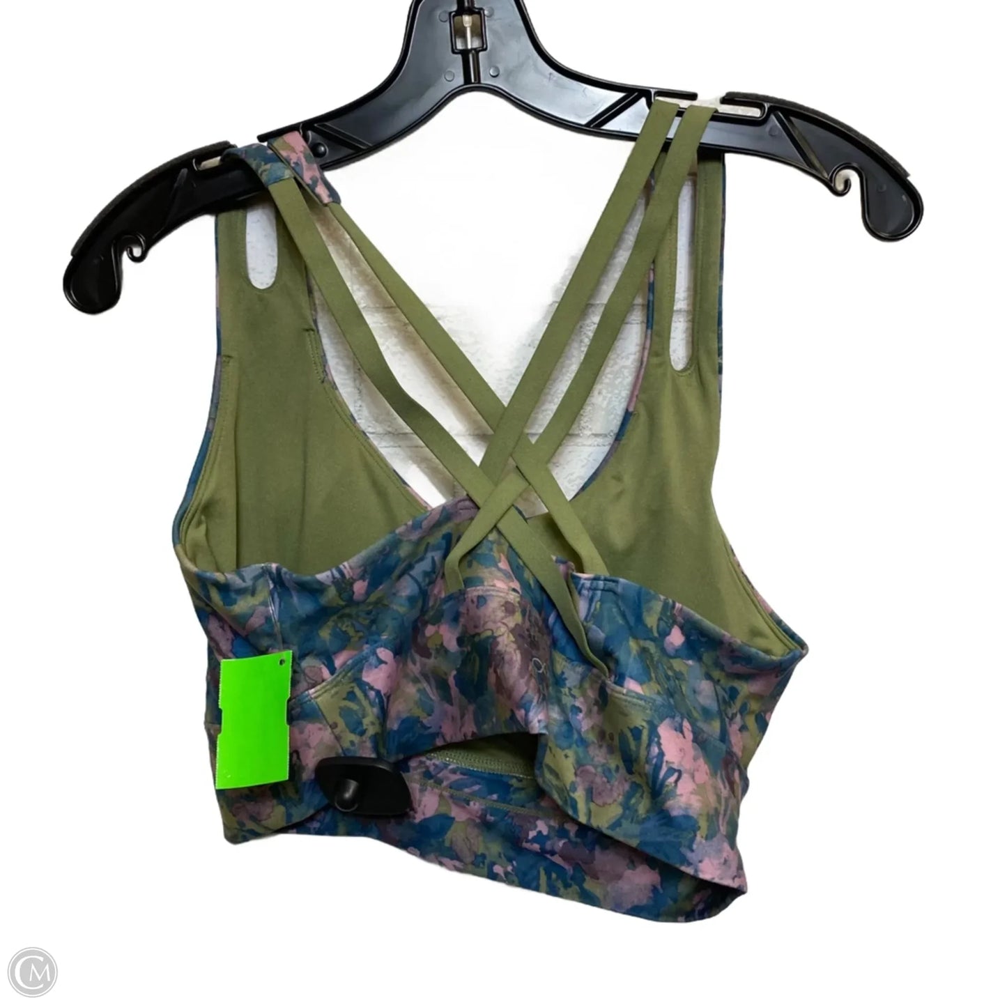 Athletic Bra By Freely In Green & Grey, Size: L