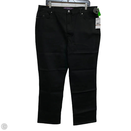 Jeans Straight By Gloria Vanderbilt In Black Denim, Size: 18