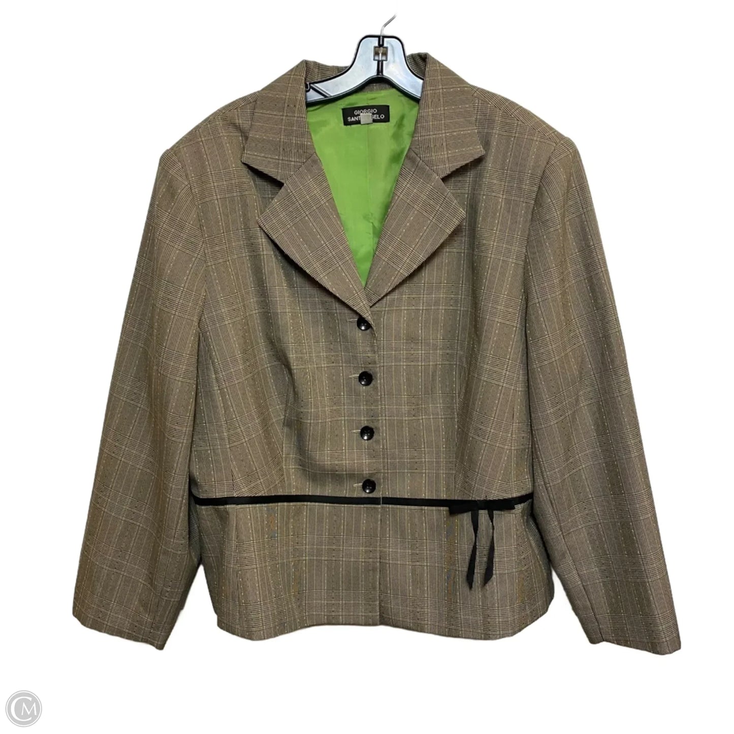 Blazer By Giorgio St Angelo In Brown & Green, Size: 3x