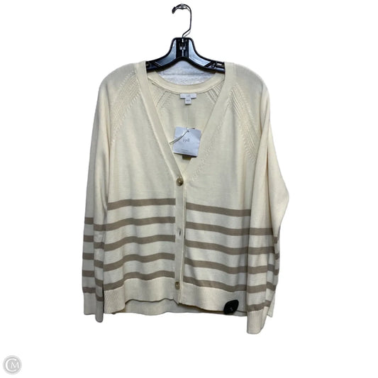 Sweater Cardigan By J. Jill In Cream, Size: L