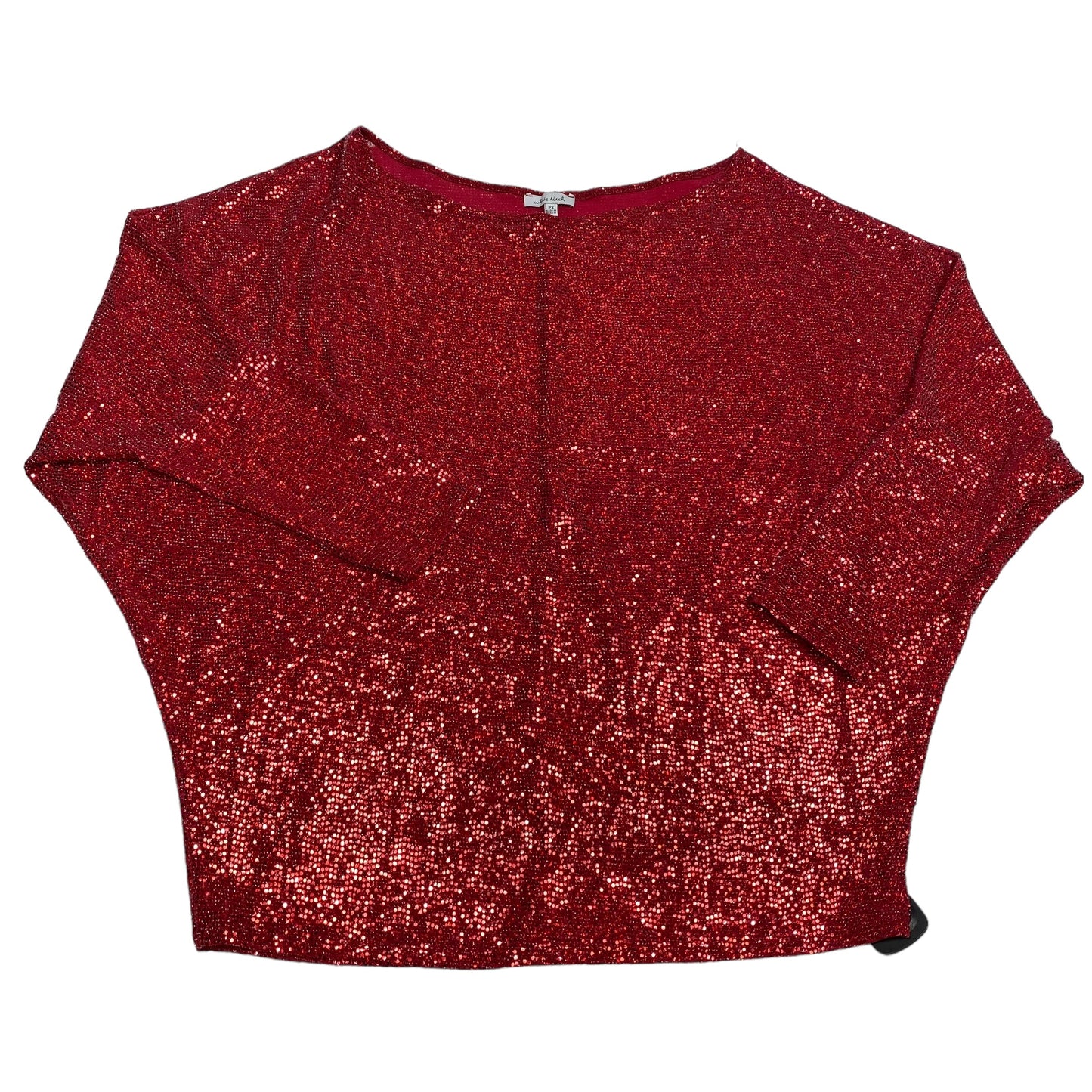 Top 3/4 Sleeve By White Birch In Red, Size: 2x