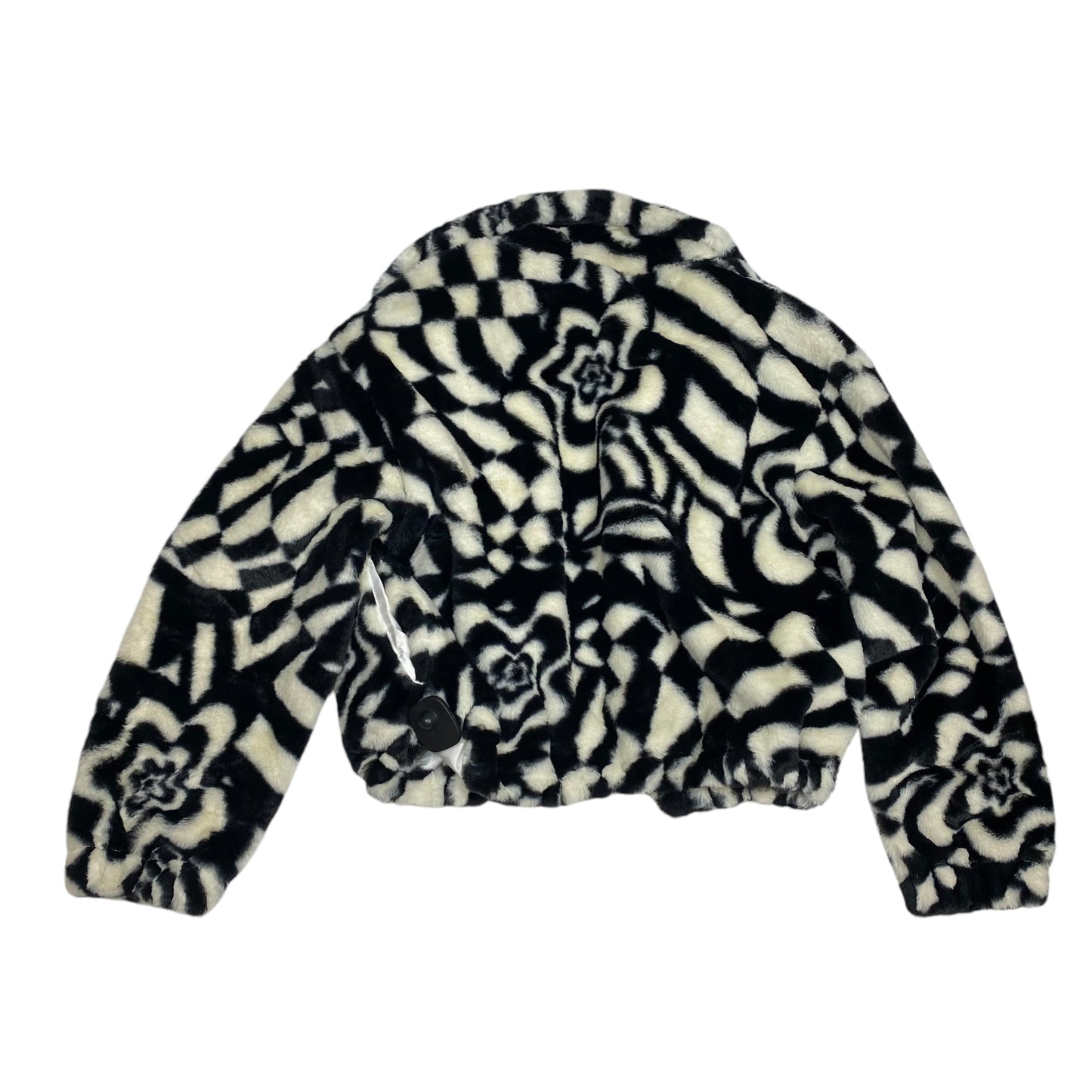 Jacket Faux Fur & Sherpa By Kyoyo In Black & White, Size: S