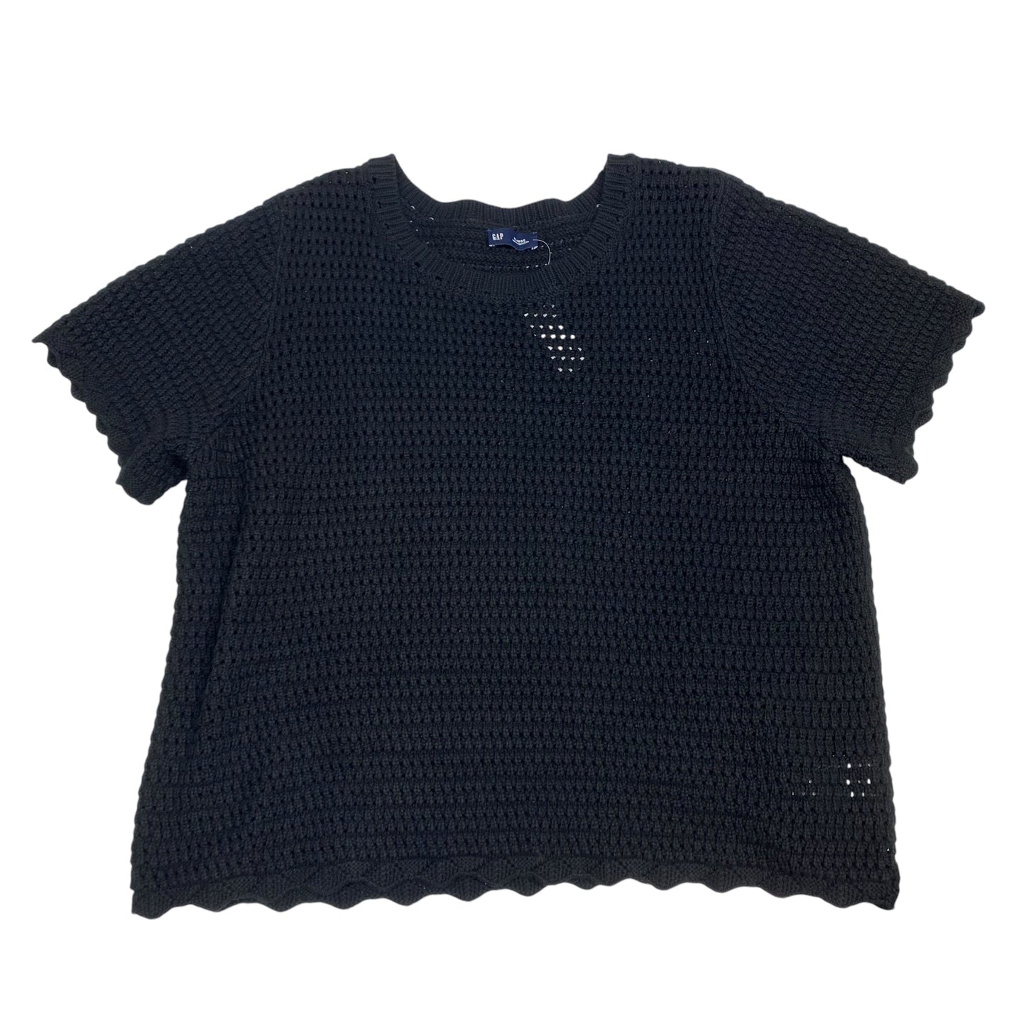 Sweater Short Sleeve By Gap In Black, Size: Xl